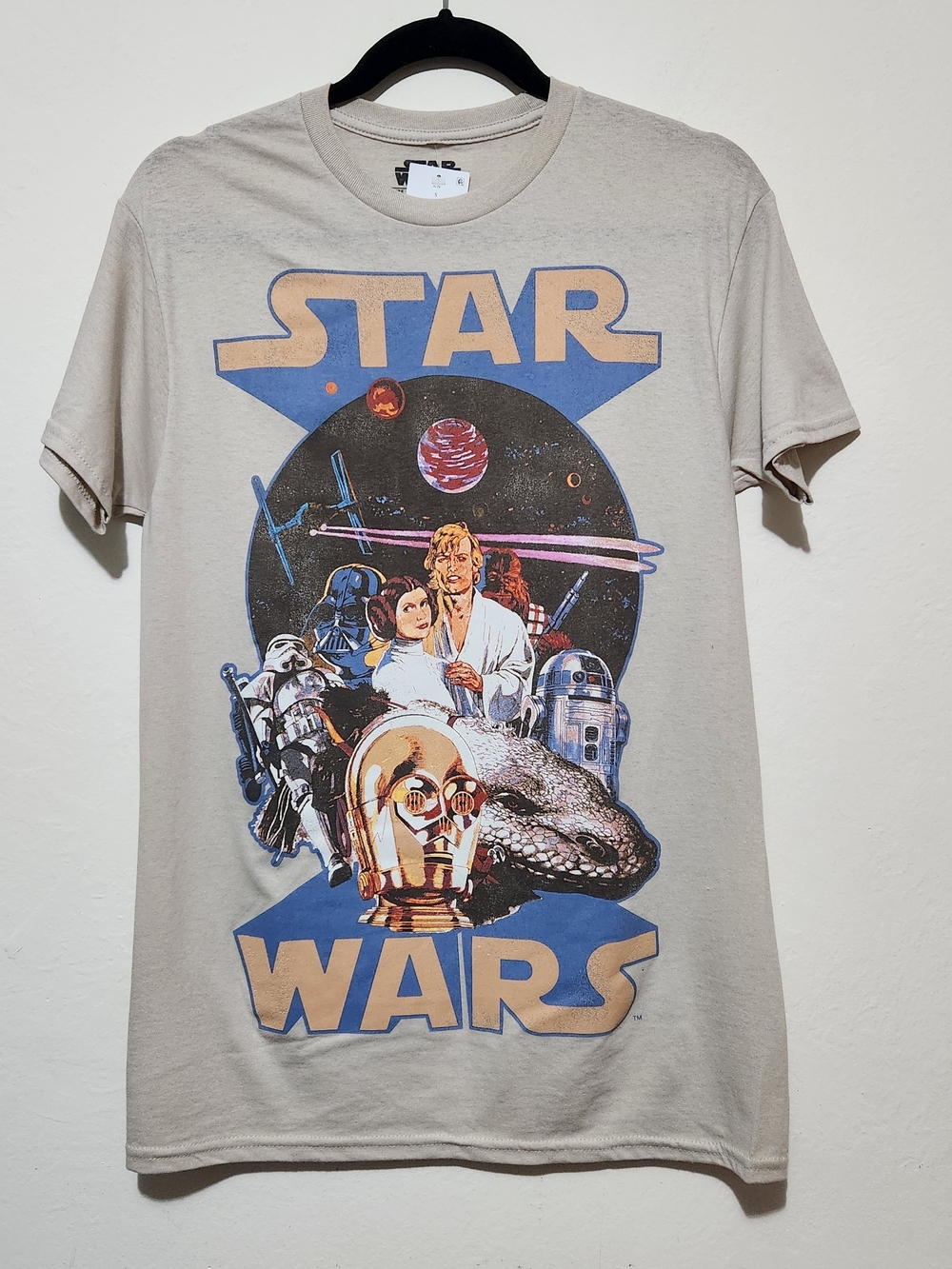 Star Wars Adult T-Shirt Movie Poster Logo Princess Leia & Luke Size S C03-0093
